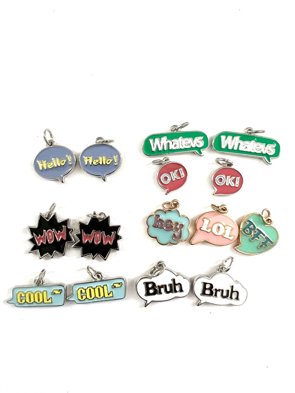 Conversation Bubble Charm Set | Enamel Word Charms